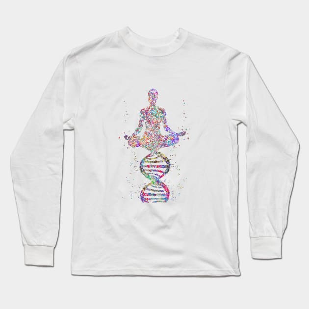 Yoga pose, DNA yoga pose Long Sleeve T-Shirt by RosaliArt